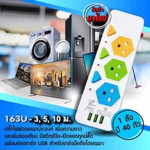 ปลั๊กพ่วงรางไฟ ยี่ห้อ PAE 163U