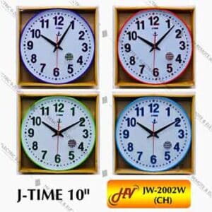 นาฬิกาผนังกรอบสียี่ห้อ J-TIME รุ่น JW-2002W ขนาด 10 นิ้ว