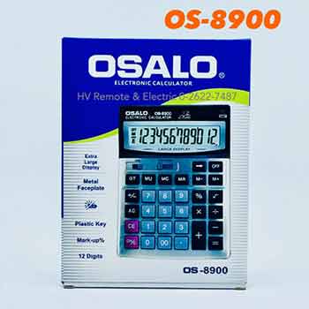 เครื่องคิดเลขยี่ห้อโอซาโล รุ่น OS-8900 จอ 12 หลัก